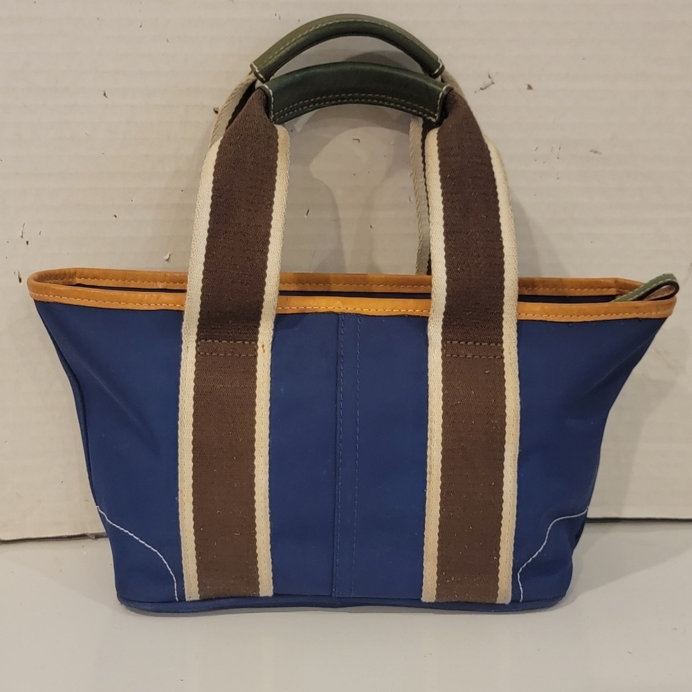 COACH NAVY HAMPTON SMALL TOTE  HANDBAG - Picture 2 of 7